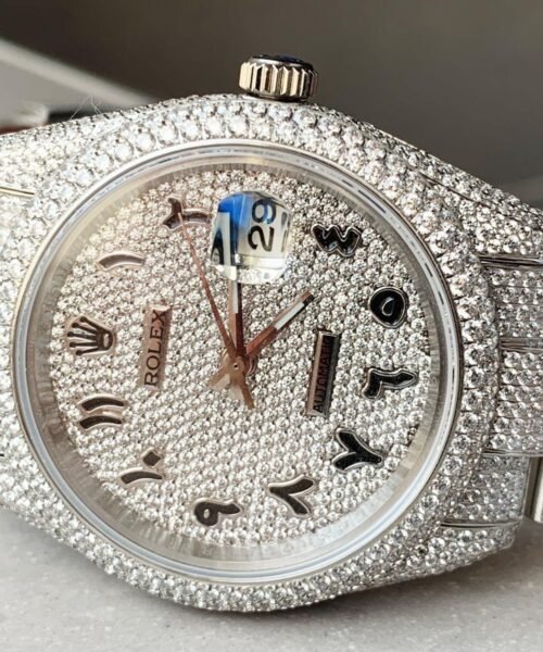 OYSTER PERPETUAL 41mm 904L SS MOISSANITE DIAMONDS BRACELET AND DIAL A2824 iced out - Image 2