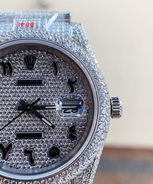 OYSTER PERPETUAL 41mm 904L SS MOISSANITE DIAMONDS BRACELET AND DIAL A2824 iced out - Image 4