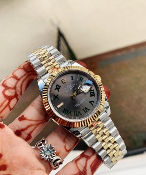 New DateJust 41 126334 SS/YG REF 1:1 Best Edition Gray Dial Green Roman Markers on Jubilee Bracelet A3235