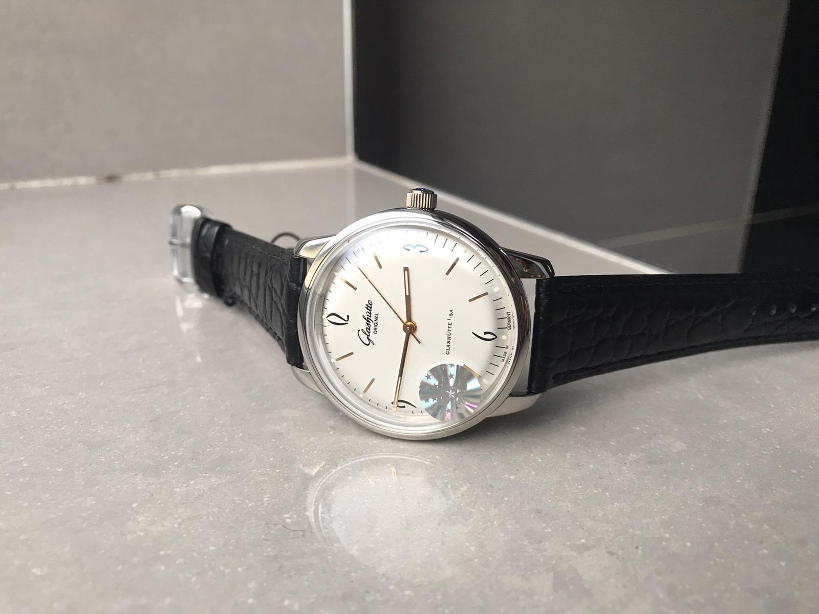 Senator Automatic GF SS White Dial on Black Leather Strap A3959 - Image 4