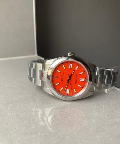 OYSTER PERPETUAL EW FACTORY CORAL RED DIAL 41MM Asian 3230 automatic movement - Image 4