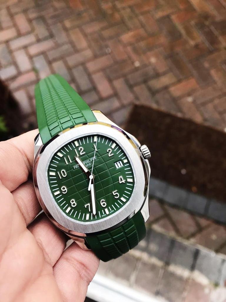 Aquanaut 5168G 42mm SS ZF 1:1 Best Edition Green Dial on Green Rubber Strap