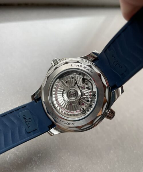 2018 Seamaster Diver 300M VSF 1:1 Best Edition Blue Ceramic Grey Dial on blue rubber strap Strap A8800 - Image 7