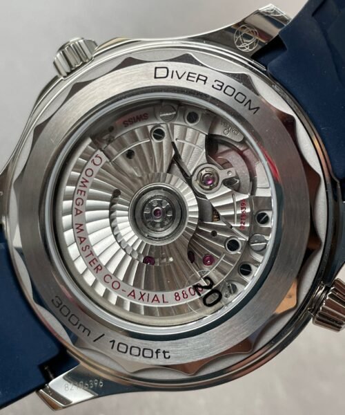 2018 Seamaster Diver 300M VSF 1:1 Best Edition Blue Ceramic Grey Dial on blue rubber strap Strap A8800 - Image 6