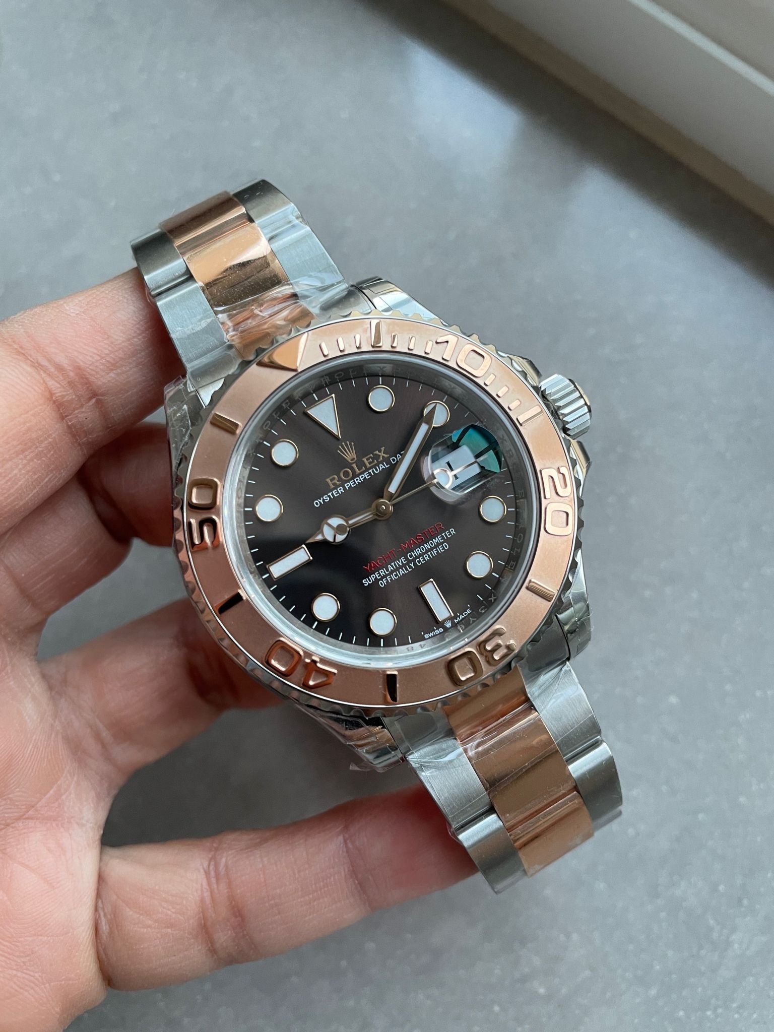 Yacht-Master 126621 904L/RG VSF 1:1 Best Edition Black Dial On 904L/RG Bracelet VS3235 - Image 10