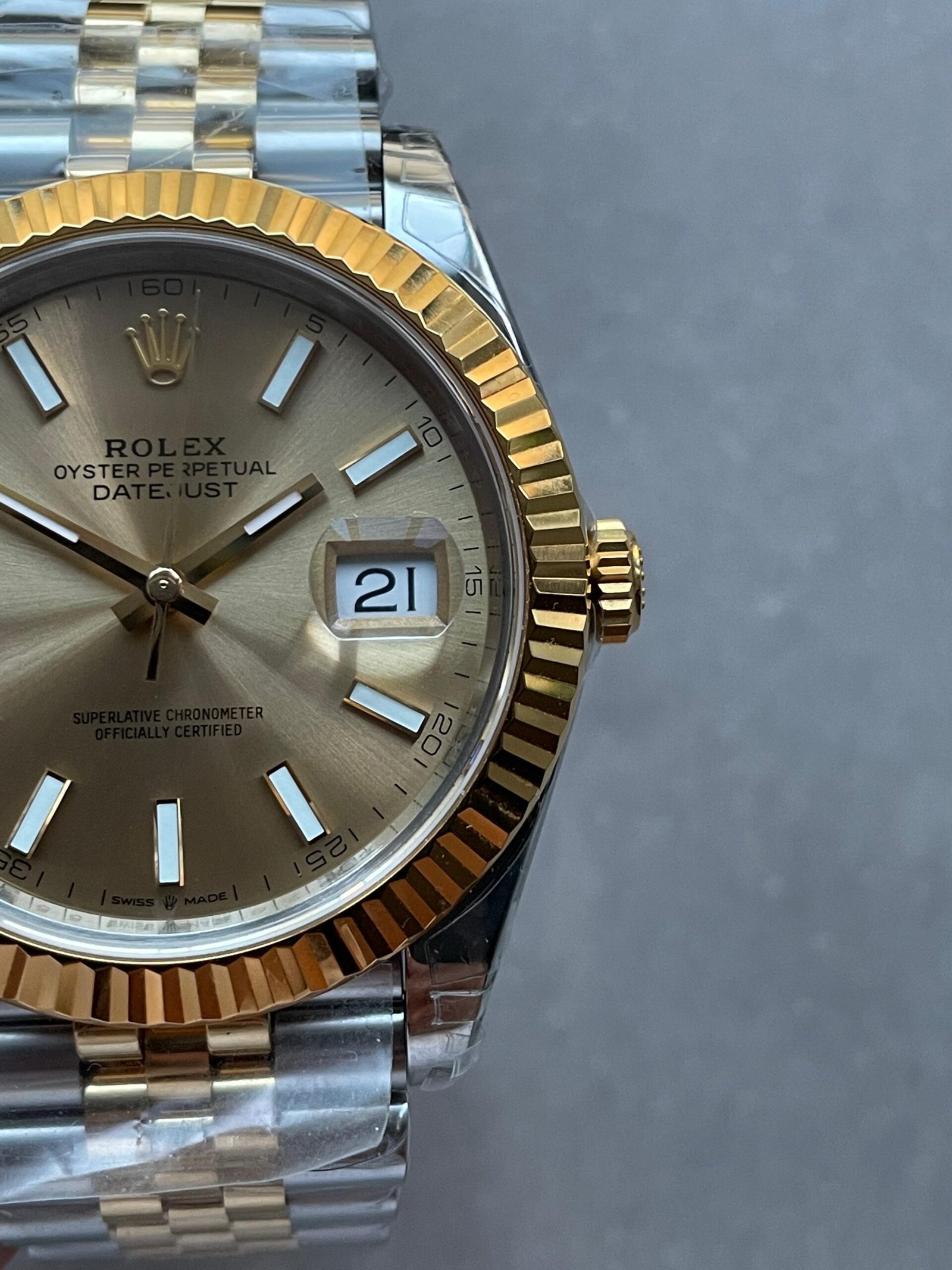 VSF Datejust 41mm 126333 904L YG/SS Fluted Bezel Gold Dial on YG/SS Jubilee Bracelet VS3235 - Image 8