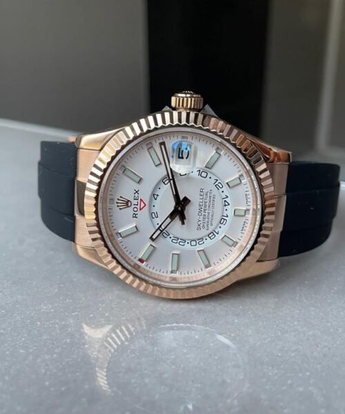 Skydweller SS/RG twf best edition white dial on rubber bracelet A23J - Image 5