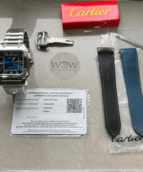 Santos 40mm 2018 BVF 1:1 Best Edition Blue Dial on SS SmartLinks Bracelet MIYOTA 9015 - Image 6