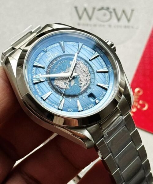Seamaster Aqua Terra Worldtimer VSF 1:1 Best Edition Summer Blue Dial on SS Bracelet A8938 - Image 6