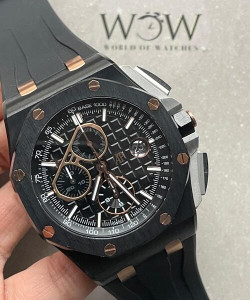 Royal Oak Offshore Chronograph CER Black Dial on Rubber Strap APF A3126 Mod - Image 7