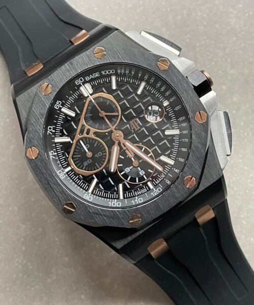 Royal Oak Offshore Chronograph CER Black Dial on Rubber Strap APF A3126 Mod - Image 5