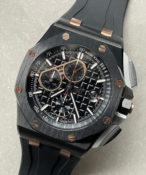 Royal Oak Offshore Chronograph CER Black Dial on Rubber Strap APF A3126 Mod - Image 3