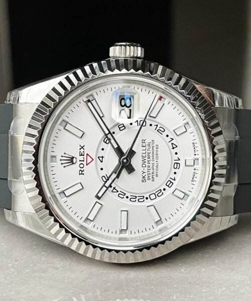 Sky-Dweller 326934 904L SS Noob 1:1 Best Edition White Dial on Black Rubber Strap Asian 23J to 9001 - Image 8