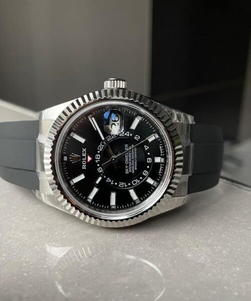 Sky-Dweller 326934 904L SS Noob 1:1 Best Edition Black Dial on Black Rubber Strap Asian 23J to 9001 - Image 8