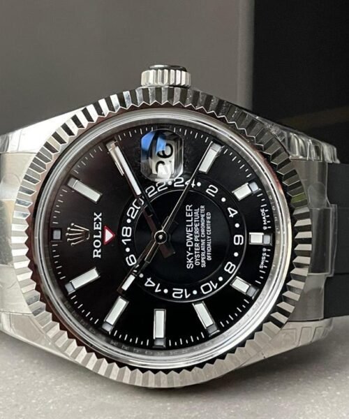 Sky-Dweller 326934 904L SS Noob 1:1 Best Edition Black Dial on Black Rubber Strap Asian 23J to 9001 - Image 9