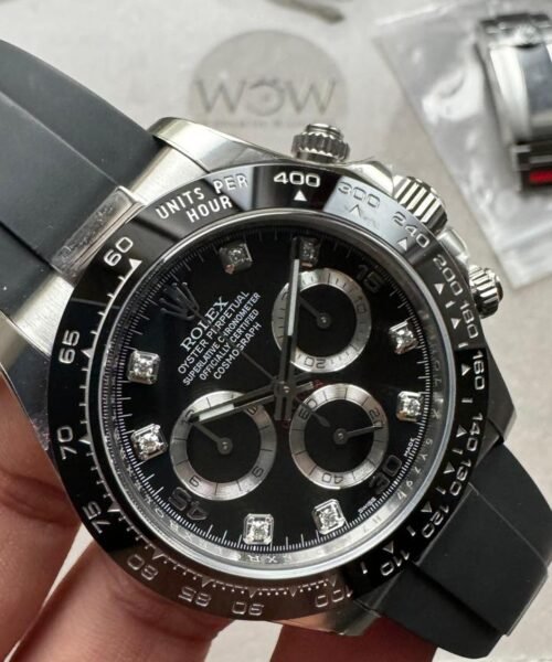 Daytona 116519 904L SS Black Dial on Rubber Strap Clean A4130 - Image 3
