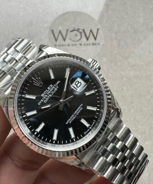 VSF Datejust 36 904L SS Fluted Bezel Black Dial on SS Jubilee Bracelet VS3235 - Image 3