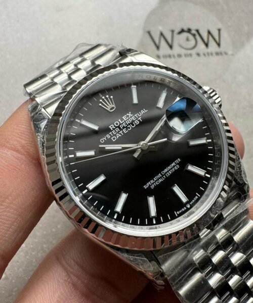 VSF Datejust 36 904L SS Fluted Bezel Black Dial on SS Jubilee Bracelet VS3235 - Image 4
