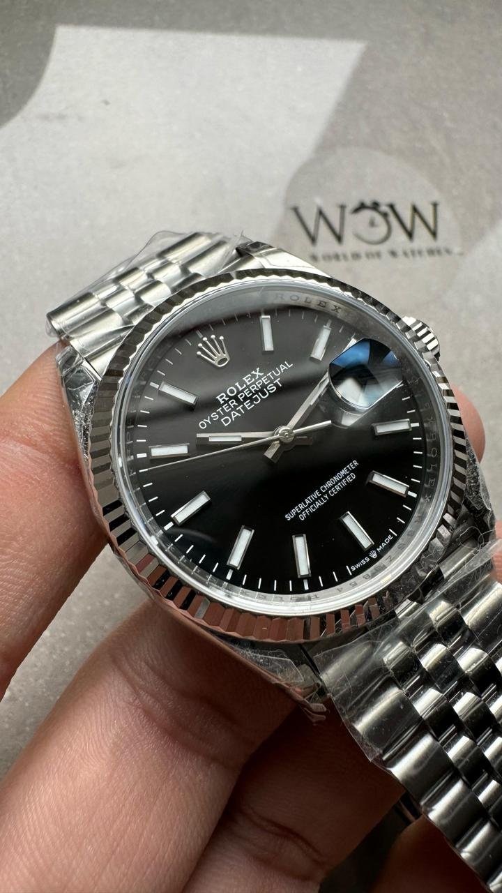VSF Datejust 36 904L SS Fluted Bezel Black Dial on SS Jubilee Bracelet VS3235 - Image 4
