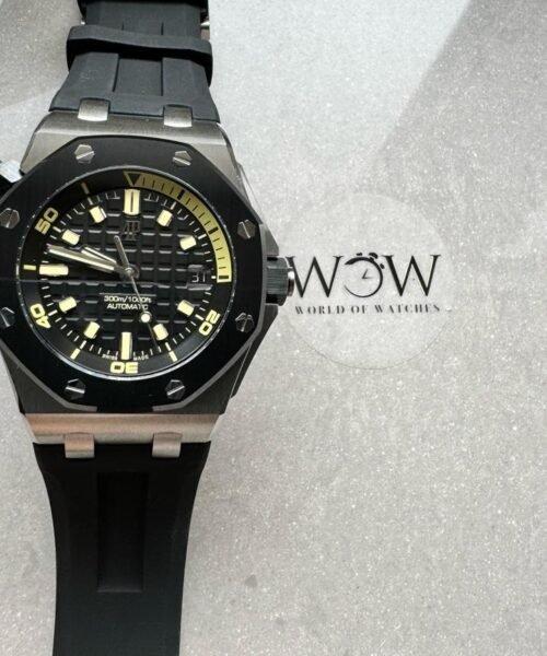 ZF Royal Oak Offshore Diver 15720 SS Black Dial on Rubber Strap A4308 - Image 5
