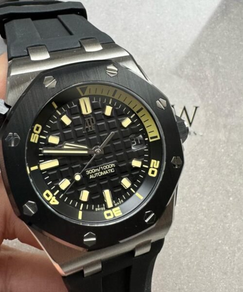ZF Royal Oak Offshore Diver 15720 SS Black Dial on Rubber Strap A4308 - Image 3