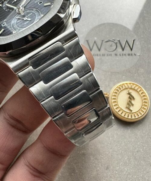 PPF Nautilus Chronograph Travel 5990 SS Grey Dial Stick on SS Bracelet A28-520 - Image 11