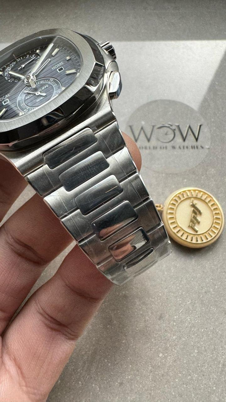 PPF Nautilus Chronograph Travel 5990 SS Grey Dial Stick on SS Bracelet A28-520 - Image 11