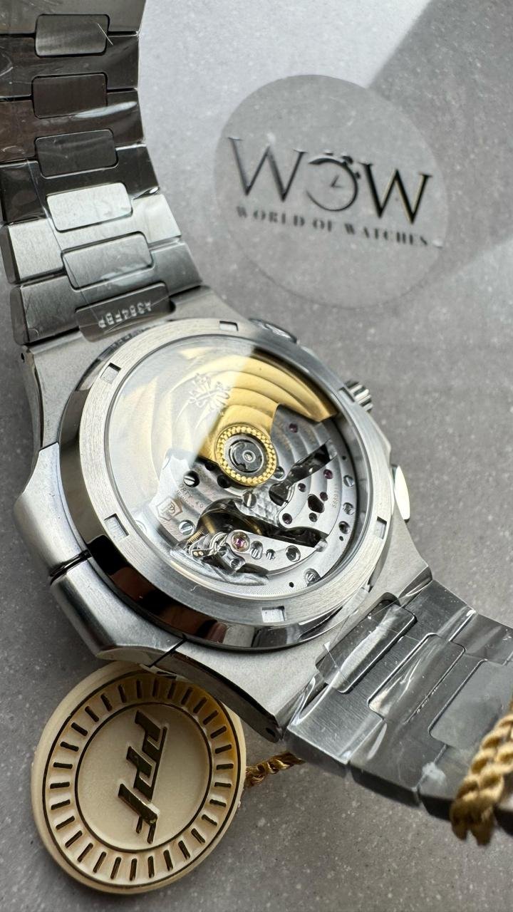 PPF Nautilus Chronograph Travel 5990 SS Grey Dial Stick on SS Bracelet A28-520 - Image 7