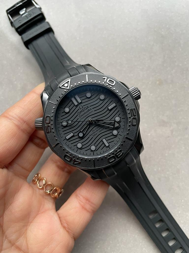 VSF Seamaster Diver Ghost 300m CER Black Dial Black Dots on Rubber Strap Asia 8806
