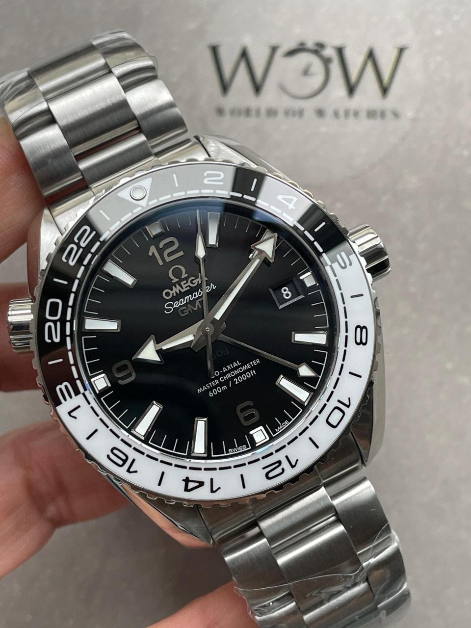 VSF Planet Ocean 600M ‘Tai Chi’ GMT 43.5mm 1:1 Best Edition Black/White Ceramic Bezel and Dial on SS Bracelet A8906 - Image 4