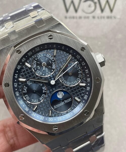 Royal Oak 41mm Perpetual Calendar 26574 SS APSF1:1 Best Edition Blue Dial on SS Bracelet A5134 - Image 3