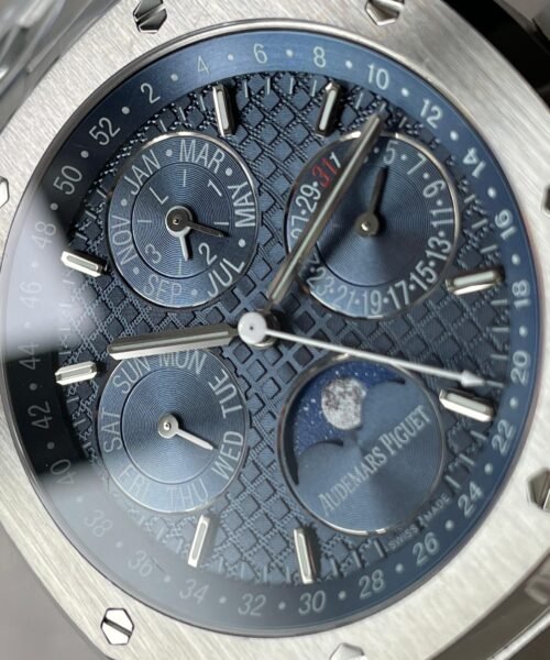 Royal Oak 41mm Perpetual Calendar 26574 SS APSF1:1 Best Edition Blue Dial on SS Bracelet A5134 - Image 6