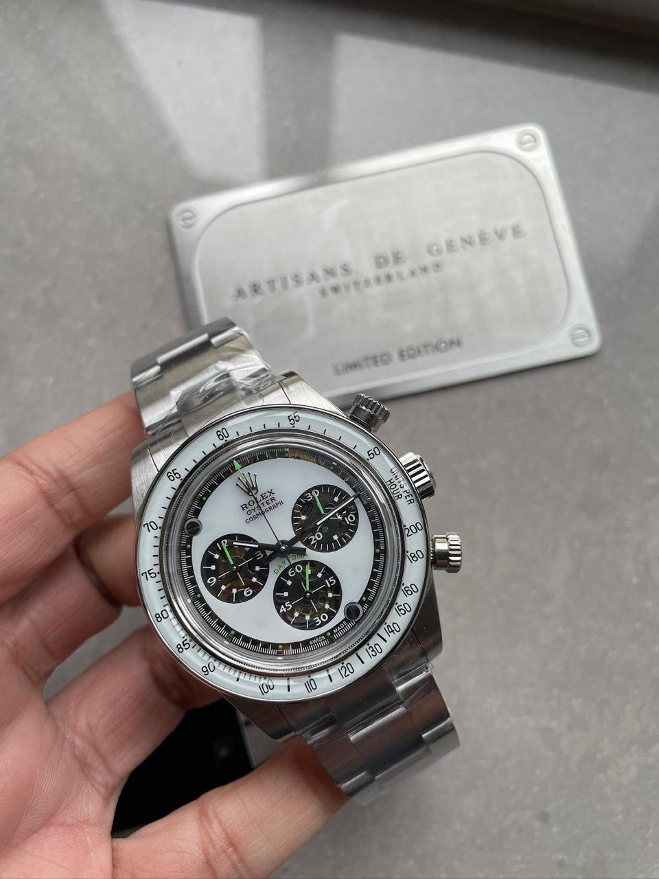 Daytona SS ADGF Best Edition White Skeleton Dial on SS Bracelet SA4130 - Image 4