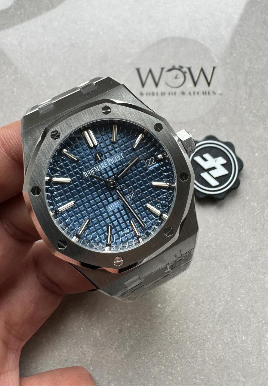Royal Oak 37mm 15450 SS ZF Best Edition Blue Textured Dial on SS Bracelet SA3120