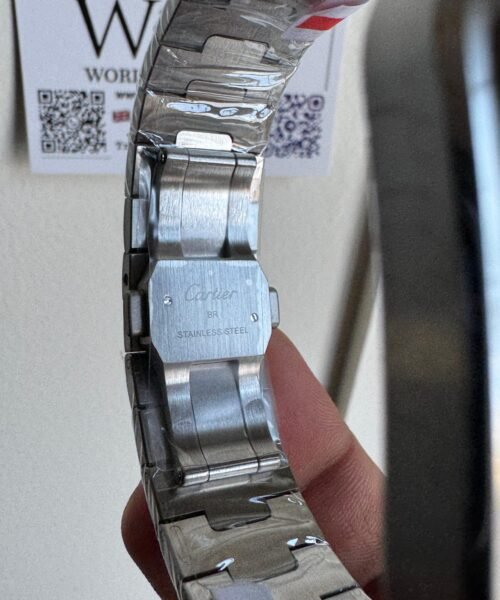 Santos 40mm 2018 BVF 1:1 Best Edition White Dial on SS SmartLinks Bracelet MIYOTA 9015 - Image 9