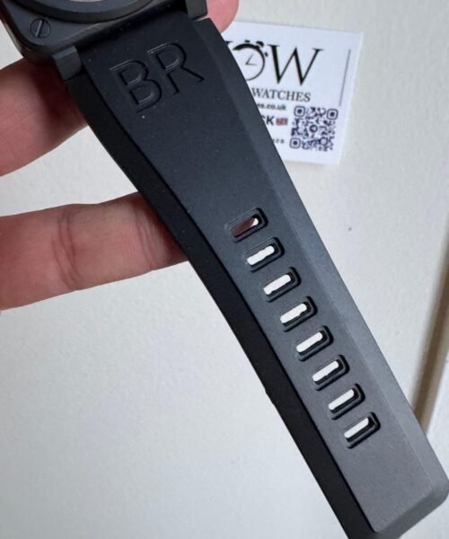 BR03-94 Chronograph 42mm Black bezel BRF Salmon Dial on Rubber strap Strap A2824 - Image 8