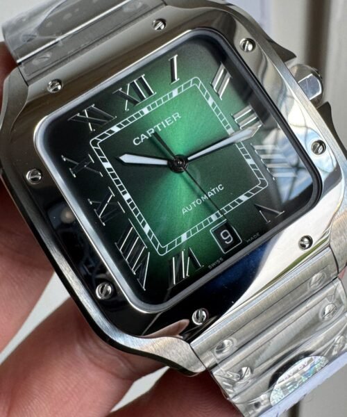 Santos 40mm SS BVF 1:1 Best Edition Green Dial on SS SmartLinks Bracelet MIYOTA 9015 - Image 2