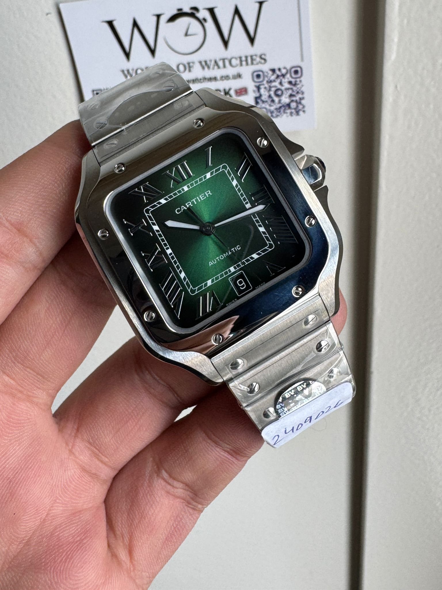 Santos 40mm SS BVF 1:1 Best Edition Green Dial on SS SmartLinks Bracelet MIYOTA 9015