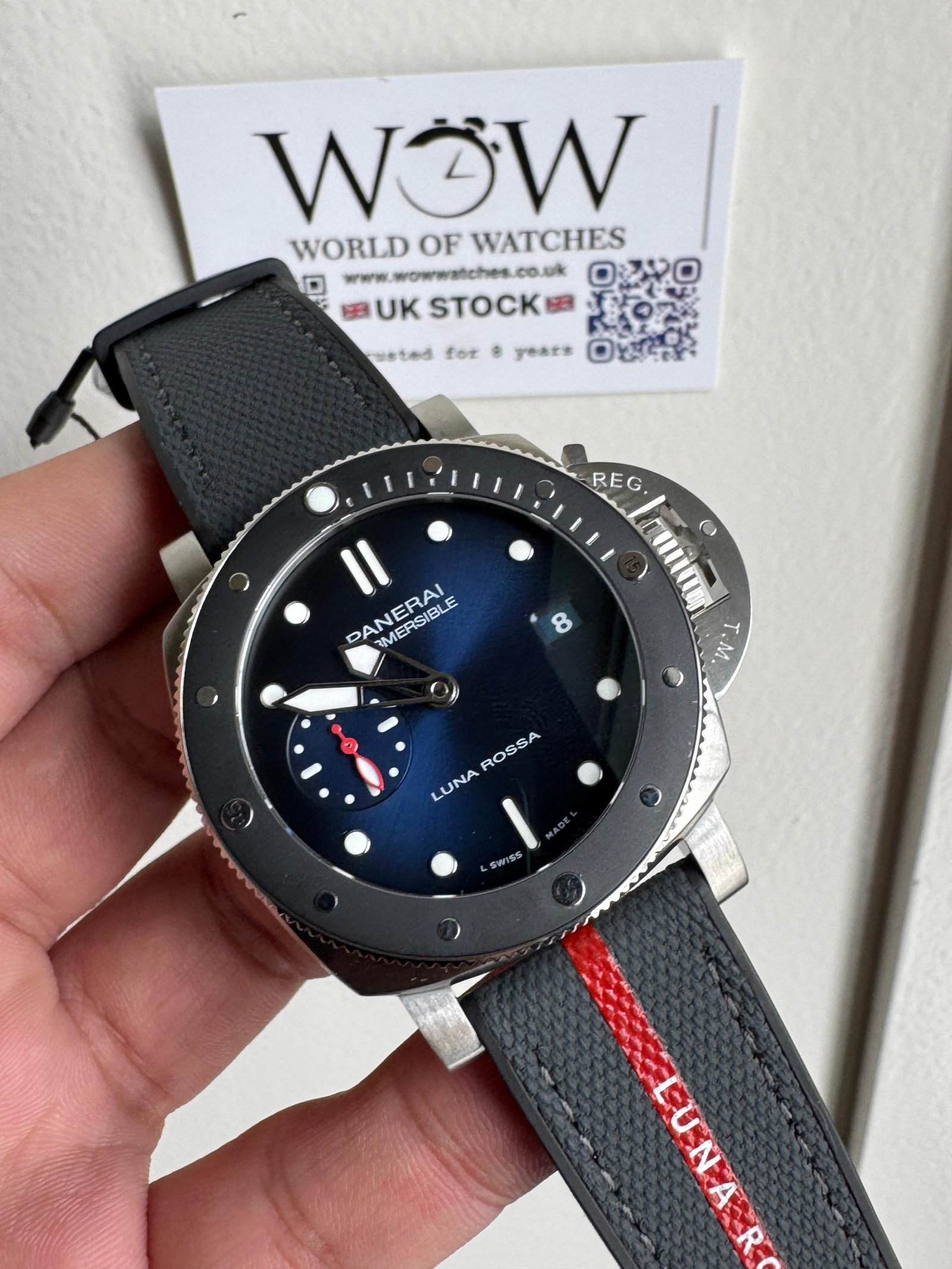 PAM1565 Submersible Luna Rossa 42mm VSF 1:1 Best Edition on Gray Nylon Strap P900