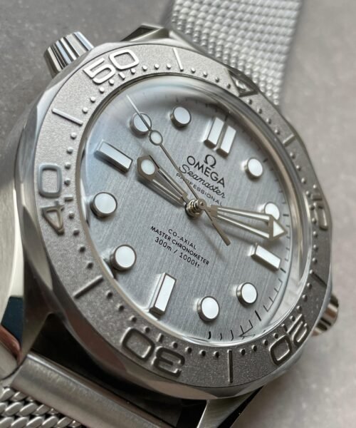 Seamaster 300M 42mm Titanium Bezel SS VSF Best Edition Gray Dial On SS Mesh Bracelet A8806 - Image 9
