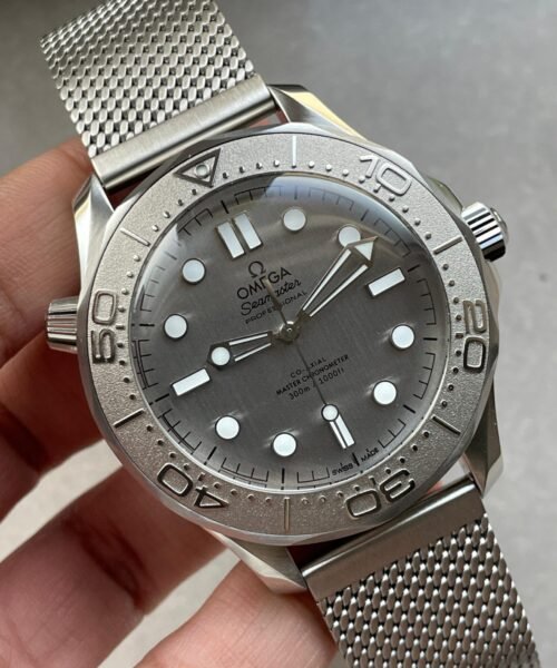 Seamaster 300M 42mm Titanium Bezel SS VSF Best Edition Gray Dial On SS Mesh Bracelet A8806 - Image 4
