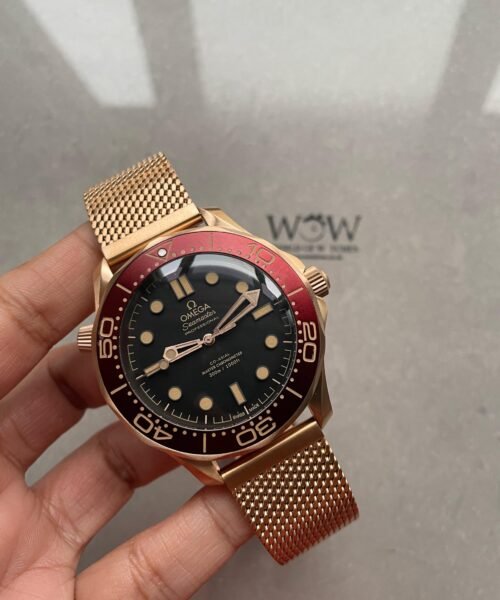 Seamaster 300M Diver Rose Gold VSF 1:1 Best Edition Black Dial on Mesh Bracelet A8806