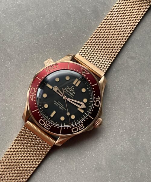 Seamaster 300M Diver Rose Gold VSF 1:1 Best Edition Black Dial on Mesh Bracelet A8806 - Image 2