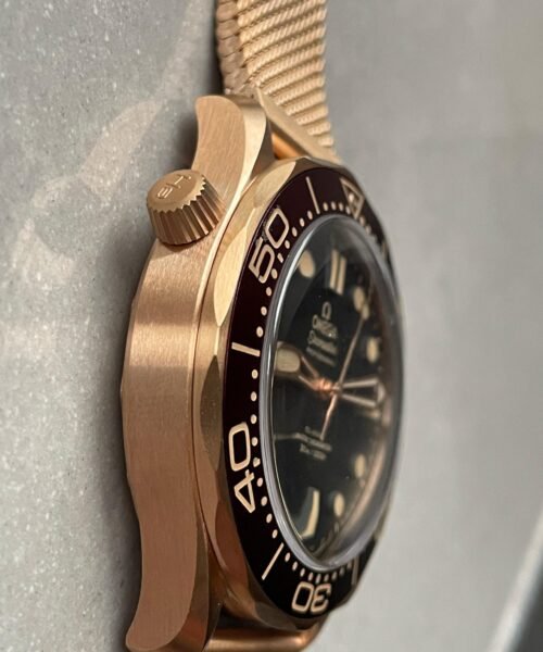Seamaster 300M Diver Rose Gold VSF 1:1 Best Edition Black Dial on Mesh Bracelet A8806 - Image 9