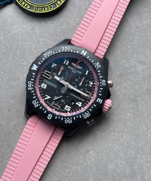 Endurance pro OGF 44mm Black dial Pink Rubber Strap quartz movement - Image 2