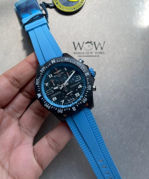 Endurance pro OGF 44mm Black dial Light Blue Rubber Strap quartz movement - Image 2