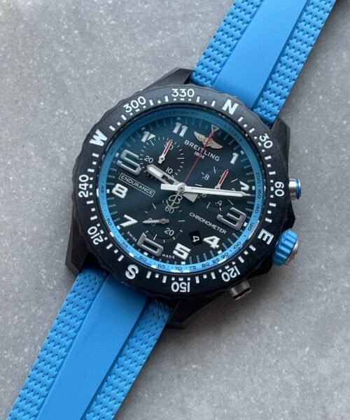 Endurance pro OGF 44mm Black dial Light Blue Rubber Strap quartz movement - Image 3