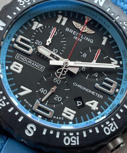 Endurance pro OGF 44mm Black dial Light Blue Rubber Strap quartz movement - Image 10