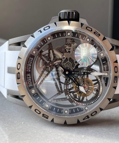 Excalibur Titanium Bezel BBR Best Edition Titanium Skeleton Dial on white rubber Strap A2136 Tourbillon V4 - Image 6