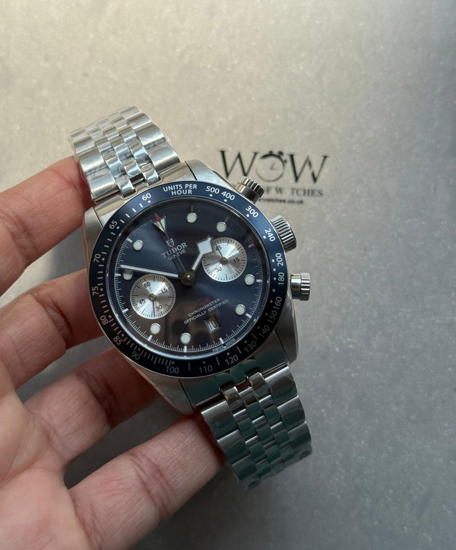 Black Bay Chrono M79360N SS ZF 1:1 Best Edition Blue Dial On SS Bracelet DD7750